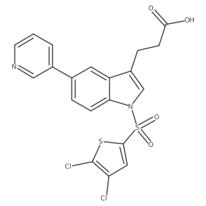 3-[1-(4,5-dichloro-thiophene-2-sulfonyl)-5-pyridin-3-yl-1H-indol-3-yl]-propionic acid结构式
