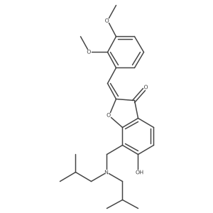 (2Z)-7-{[bis(2-methylpropyl)amino]methyl}-2-(2,3-dimethoxybenzylidene)-6-hydroxy-1-benzofuran-3(2H)-one Structure
