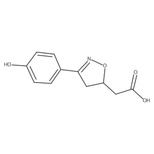 2-(3-(4-Hydroxyphenyl)-4,5-dihydroisoxazol-5-yl)acetic acid Structure