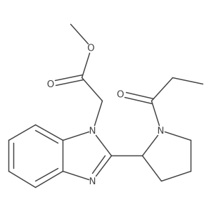 Methyl 2-[2-(1-propanoylpyrrolidin-2-yl)benzimidazolyl]acetate结构式