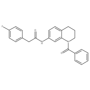 N-(1-benzoyl-1,2,3,4-tetrahydroquinolin-7-yl)-2-(4-fluorophenyl)acetamide结构式