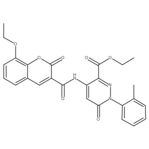 ethyl 4-(8-ethoxy-2-oxo-2H-chromene-3-amido)-1-(2-methylphenyl)-6-oxo-1,6-dihydropyridazine-3-carboxylate Structure