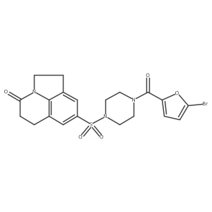 8-((4-(5-bromofuran-2-carbonyl)piperazin-1-yl)sulfonyl)-5,6-dihydro-1H-pyrrolo[3,2,1-ij]quinolin-4(2H)-one Structure