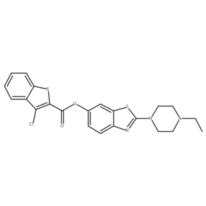 2-(4-Ethylpiperazin-1-yl)benzo[d]thiazol-6-yl 3-chlorobenzo[b]thiophene-2-carboxylate结构式