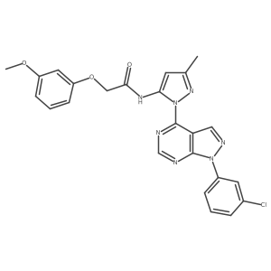 N-{1-[1-(3-chlorophenyl)-1H-pyrazolo[3,4-d]pyrimidin-4-yl]-3-methyl-1H-pyrazol-5-yl}-2-(3-methoxyphenoxy)acetamide Structure