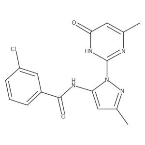 3-chloro-N-(3-methyl-1-(4-methyl-6-oxo-1,6-dihydropyrimidin-2-yl)-1H-pyrazol-5-yl)benzamide Structure
