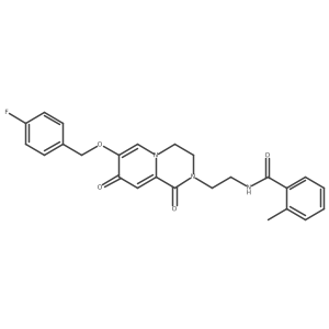 N-(2-(7-((4-fluorobenzyl)oxy)-1,8-dioxo-3,4-dihydro-1H-pyrido[1,2-a]pyrazin-2(8H)-yl)ethyl)-2-methylbenzamide结构式