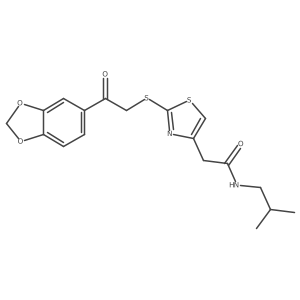 2-(2-((2-(benzo[d][1,3]dioxol-5-yl)-2-oxoethyl)thio)thiazol-4-yl)-N-isobutylacetamide Structure