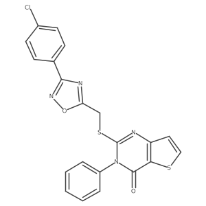 2-(((3-(4-chlorophenyl)-1,2,4-oxadiazol-5-yl)methyl)thio)-3-phenylthieno[3,2-d]pyrimidin-4(3H)-one结构式
