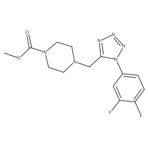 COC(=O)N1CCN(Cc2nnnn2-c2ccc(F)c(F)c2)CC1结构式
