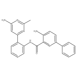 3-Amino-N-[4-(6-amino-2-methyl-4-pyrimidinyl)-3-pyridinyl]-6-phenyl-2-pyridinecarboxamide结构式