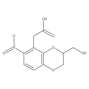 [(3S)-3-(hydroxymethyl)-6-nitro-2,3-dihydro-1,4-benzodioxin-5-yl]acetic acid结构式