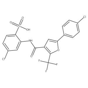 4-Chloro-2-{[5-(4-chloro-phenyl)-2-trifluoromethyl-furan-3-carbonyl]-amino}-benzene-sulfonic acid Structure