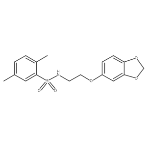 Cc1ccc(C)c(S(=O)(=O)NCCOc2ccc3c(c2)OCO3)c1结构式