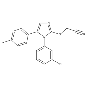 2-((1-(3-chlorophenyl)-5-(p-tolyl)-1H-imidazol-2-yl)thio)acetonitrile结构式