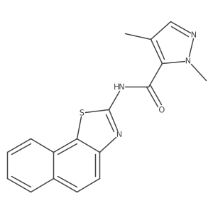 1,4-dimethyl-N-(naphtho[2,1-d]thiazol-2-yl)-1H-pyrazole-5-carboxamide结构式
