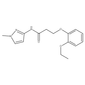 3-(2-ethoxyphenoxy)-N-(1-methyl-1H-pyrazol-3-yl)propanamide结构式