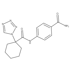 4-({[1-(1H-tetrazol-1-yl)cyclohexyl]carbonyl}amino)benzamide结构式