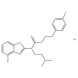 N-(2-(dimethylamino)ethyl)-N-(4-fluorobenzo[d]thiazol-2-yl)-3-((4-fluorophenyl)thio)propanamide hydrochloride结构式