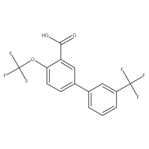 4-(Trifluoromethoxy)-3'-(trifluoromethyl)biphenyl-3-carboxylic acid结构式