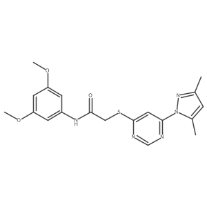 N-(3,5-dimethoxyphenyl)-2-((6-(3,5-dimethyl-1H-pyrazol-1-yl)pyrimidin-4-yl)thio)acetamide结构式