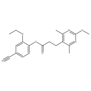 4-Cyano-2-ethoxyphenyl 3-[4,6-dimethyl-2-(methylsulfanyl)pyrimidin-5-yl]propanoate Structure
