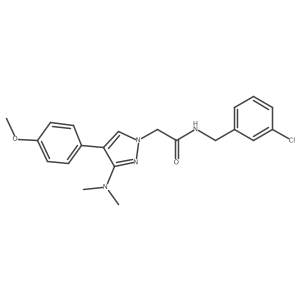 N-(3-chlorobenzyl)-2-(3-(dimethylamino)-4-(4-methoxyphenyl)-1H-pyrazol-1-yl)acetamide Structure
