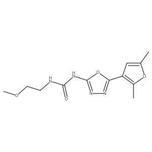 1-[5-(2,5-Dimethylfuran-3-yl)-1,3,4-oxadiazol-2-yl]-3-(2-methoxyethyl)urea结构式