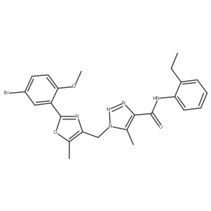 1-{[2-(5-bromo-2-methoxyphenyl)-5-methyl-1,3-oxazol-4-yl]methyl}-N-(2-ethylphenyl)-5-methyl-1H-1,2,3-triazole-4-carboxamide Structure
