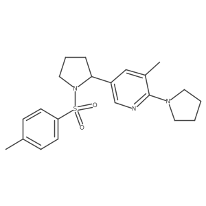 3-methyl-5-[1-(p-tolylsulfonyl)pyrrolidin-2-yl]-2-pyrrolidin-1-yl-pyridine结构式