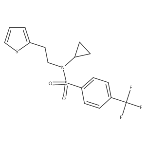 N-cyclopropyl-N-(2-(thiophen-2-yl)ethyl)-4-(trifluoromethyl)benzenesulfonamide结构式