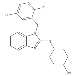 (1r,4r)-4-((1-(2,5-dichlorobenzyl)-1H-benzo[d]imidazol-2-yl)amino)cyclohexanol结构式