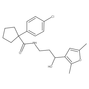 1-(4-chlorophenyl)-N-(3-(2,5-dimethylfuran-3-yl)-3-hydroxypropyl)cyclopentanecarboxamide结构式