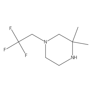 3,3-Dimethyl-1-(2,2,2-trifluoroethyl)piperazine Structure