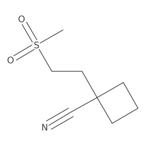 1-(2-Methanesulfonylethyl)cyclobutane-1-carbonitrile结构式