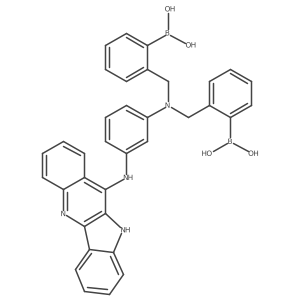 ((((3-((10H-Indolo[3,2-b]quinolin-11-yl)amino)phenyl)azanediyl)bis(methylene))bis(2,1-phenylene))diboronic acid结构式