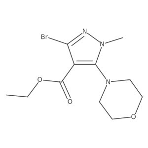 ethyl 3-bromo-1-methyl-5-morpholino-1H-pyrazole-4-carboxylate结构式