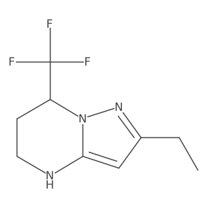 2-ethyl-7-(trifluoromethyl)-4H,5H,6H,7H-pyrazolo[1,5-a]pyrimidine结构式