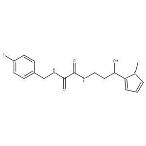 N1-(4-fluorobenzyl)-N2-(3-hydroxy-3-(1-methyl-1H-pyrrol-2-yl)propyl)oxalamide结构式
