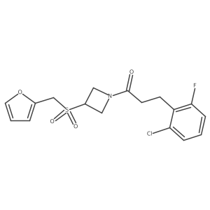 3-(2-Chloro-6-fluorophenyl)-1-(3-((furan-2-ylmethyl)sulfonyl)azetidin-1-yl)propan-1-one结构式