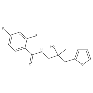 2,4-difluoro-N-(3-(furan-2-yl)-2-hydroxy-2-methylpropyl)benzamide结构式