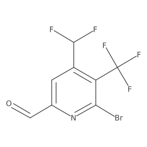 6-Bromo-4-(difluoromethyl)-5-(trifluoromethyl)picolinaldehyde结构式
