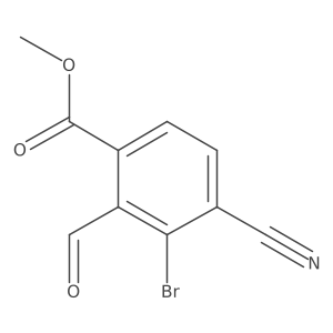 Methyl 3-bromo-4-cyano-2-formylbenzoate结构式