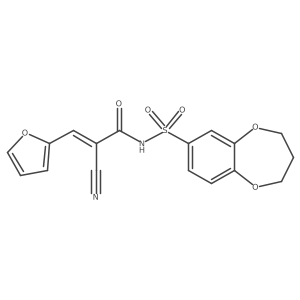 2-cyano-N-(3,4-dihydro-2H-1,5-benzodioxepine-7-sulfonyl)-3-(furan-2-yl)prop-2-enamide Structure