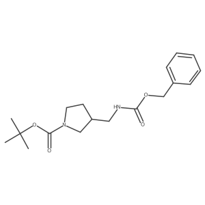 Benzyl [[(S)-1-(tert-butoxycarbonyl)pyrrolidin-3-yl]methyl]carbamate结构式