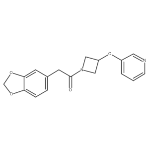 2-(Benzo[d][1,3]dioxol-5-yl)-1-(3-(pyridin-3-yloxy)azetidin-1-yl)ethanone结构式