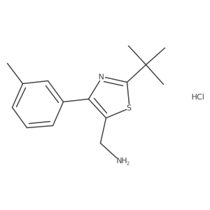 (2-(Tert-butyl)-4-(m-tolyl)thiazol-5-yl)methanamine hydrochloride Structure