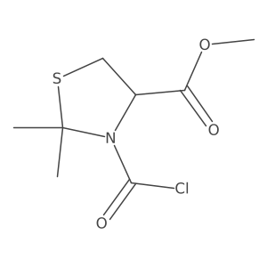 4-Thiazolidinecarboxylic acid, 3-(chlorocarbonyl)-2,2-dimethyl-, methyl ester, (R)-结构式