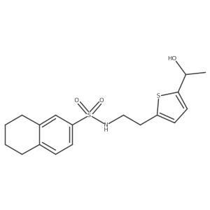 N-(2-(5-(1-hydroxyethyl)thiophen-2-yl)ethyl)-5,6,7,8-tetrahydronaphthalene-2-sulfonamide Structure