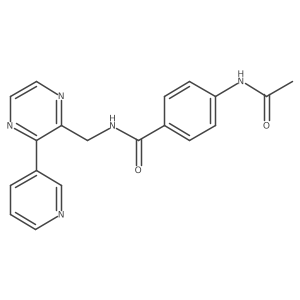 4-acetamido-N-((3-(pyridin-3-yl)pyrazin-2-yl)methyl)benzamide结构式